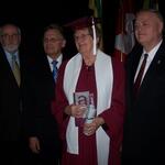 2008 - 90e anniversaire du Collège Mathieu De g à d : Florent Bilodeau (conférencier), Réal Forest, Irène Chabot et Henri Lépage, lors du banquet.